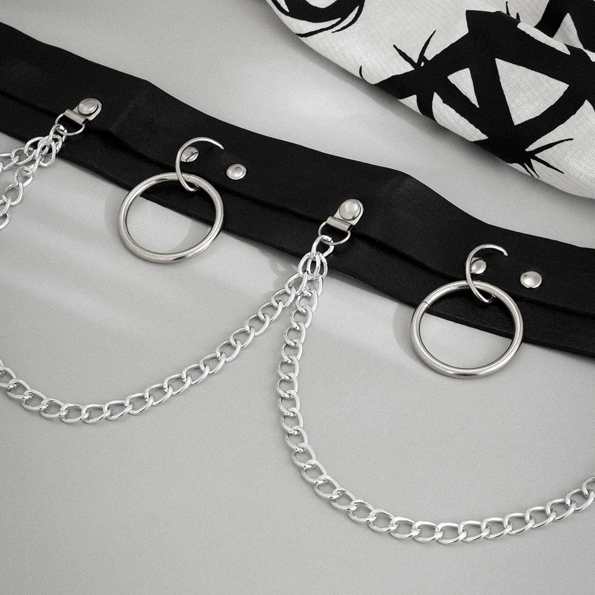 Chic Halo Charm Waved Tassel Leather Waist Chain