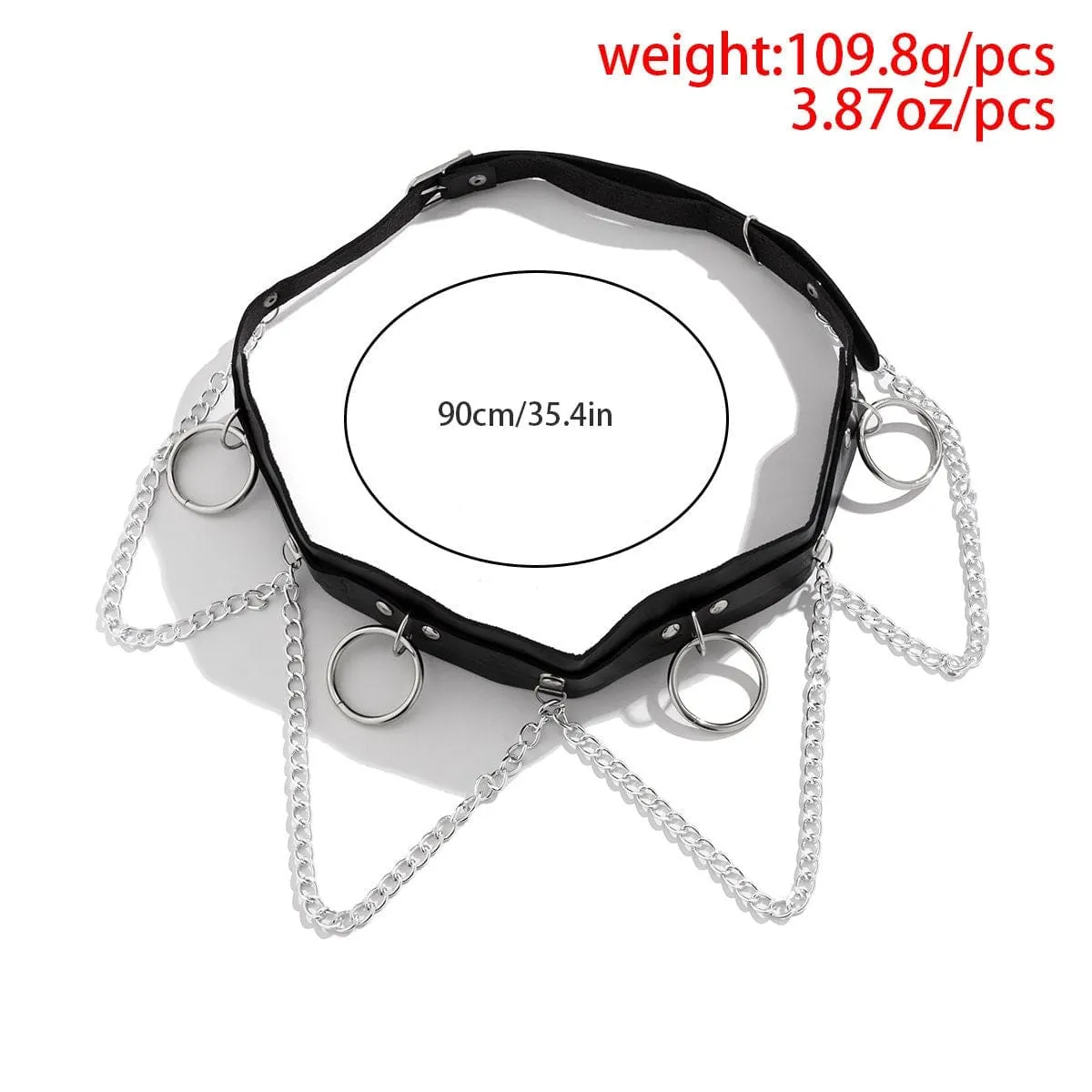 Chic Halo Charm Waved Tassel Leather Waist Chain