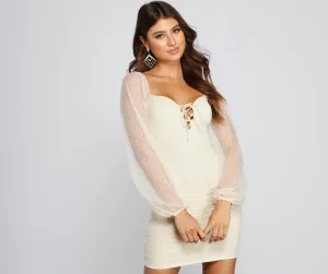 Chic Style Stylish Mesh Mini Dress