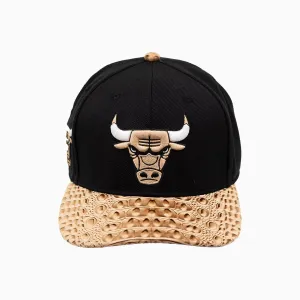Chicago Bulls NBA Leather Visor Flatbrim Snapback Hat