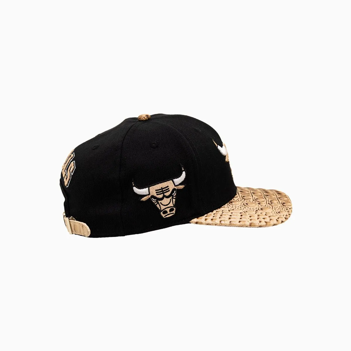 Chicago Bulls NBA Leather Visor Flatbrim Snapback Hat