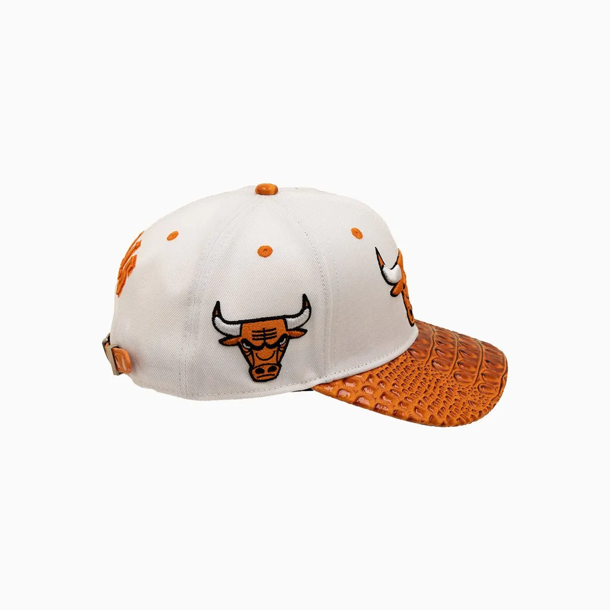 Chicago Bulls NBA With Leather Visor Wool Flat Snapback Hat