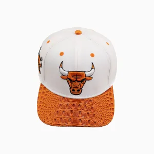 Chicago Bulls NBA With Leather Visor Wool Flat Snapback Hat