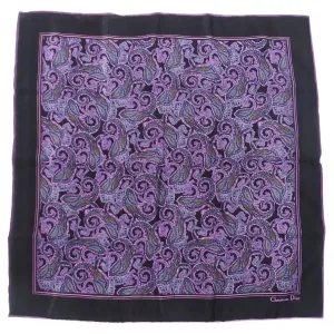 Christian Dior Vintage Purple Paisley Scarf