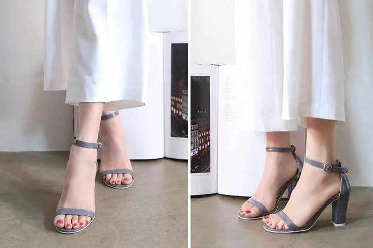 Chunky Heel One Strap Ankle Buckle Small Sandals Heidi
