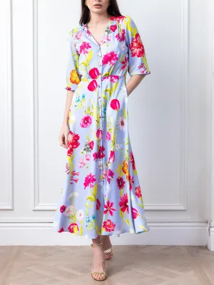 Cici Dress - Cornflower floral