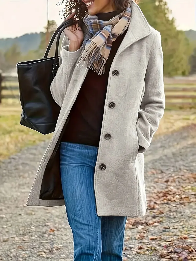 Classic Wool-Blend Coat | Mid-Length & Elegant | Timeless Style
