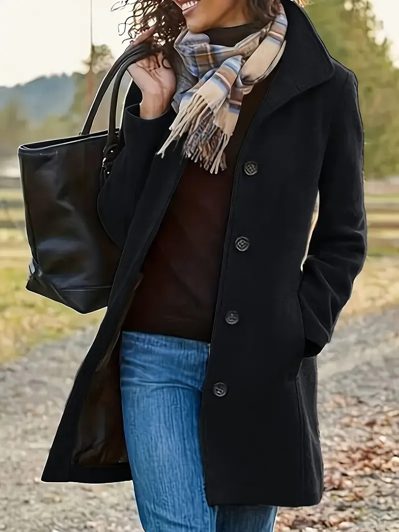 Classic Wool-Blend Coat | Mid-Length & Elegant | Timeless Style