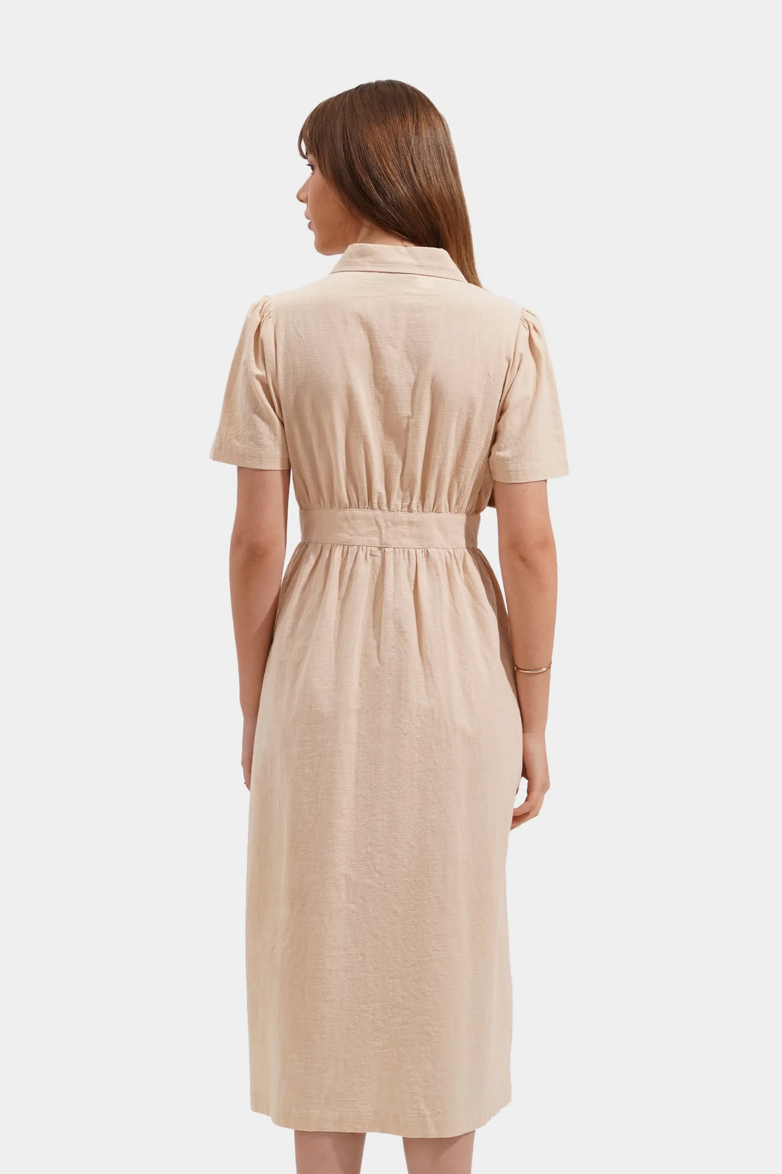 Collared Fit And Flare Dress