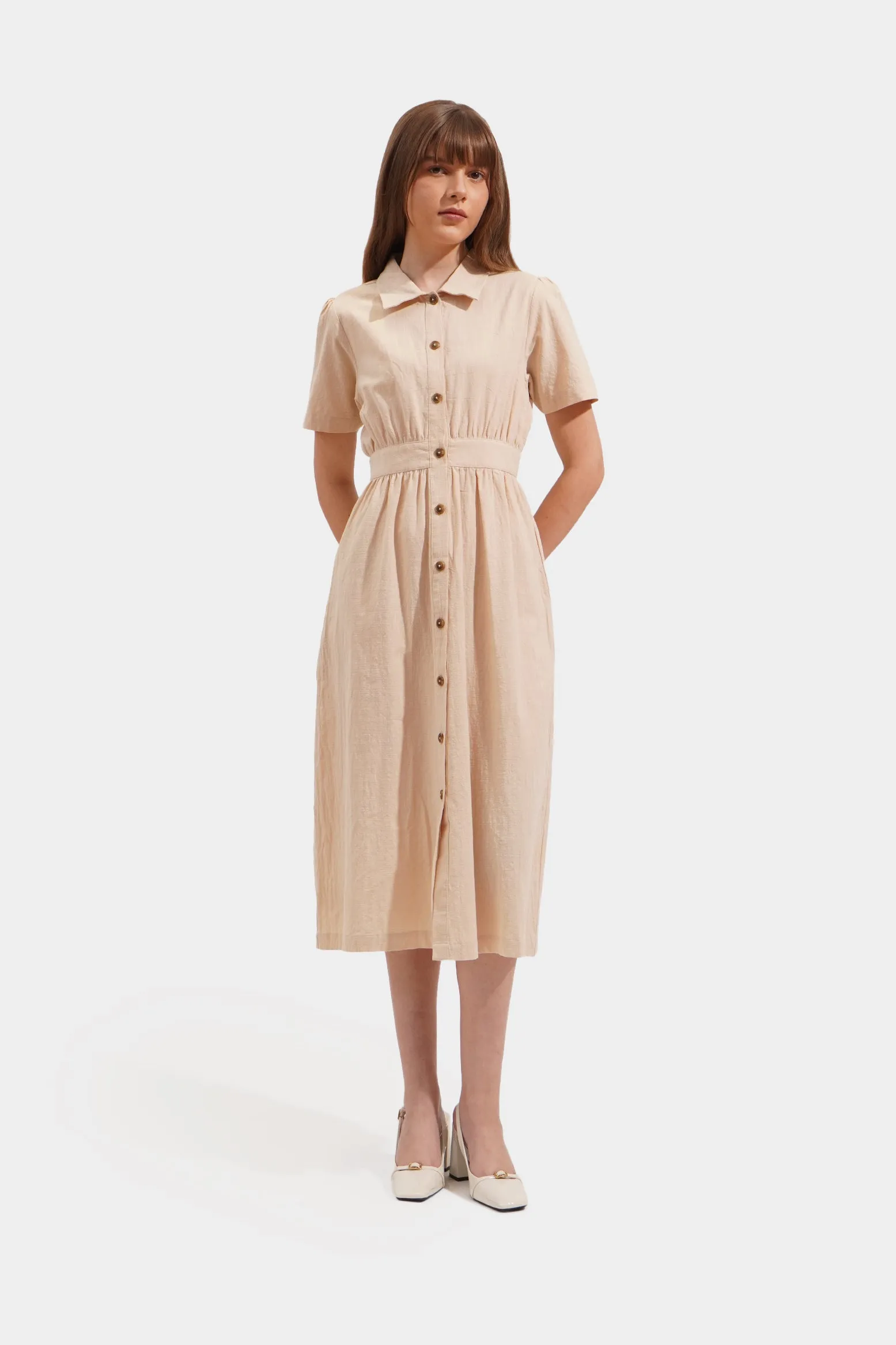 Collared Fit And Flare Dress