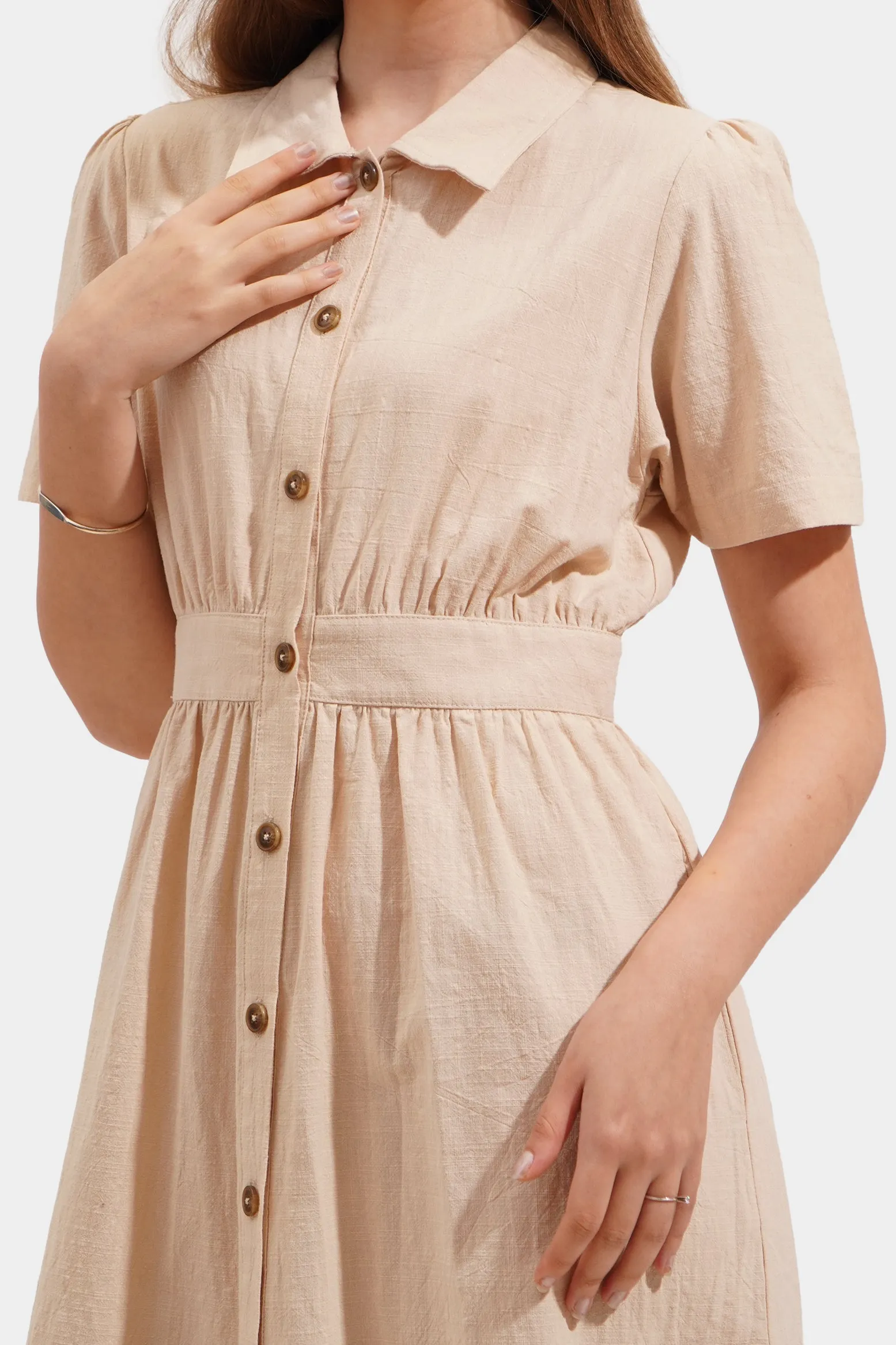 Collared Fit And Flare Dress