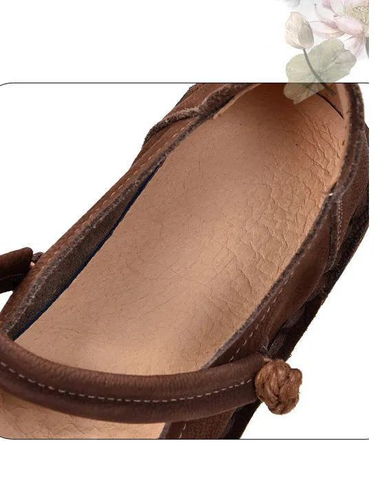 Comfortable Soft Leather Handmade Retro Flat Shoes