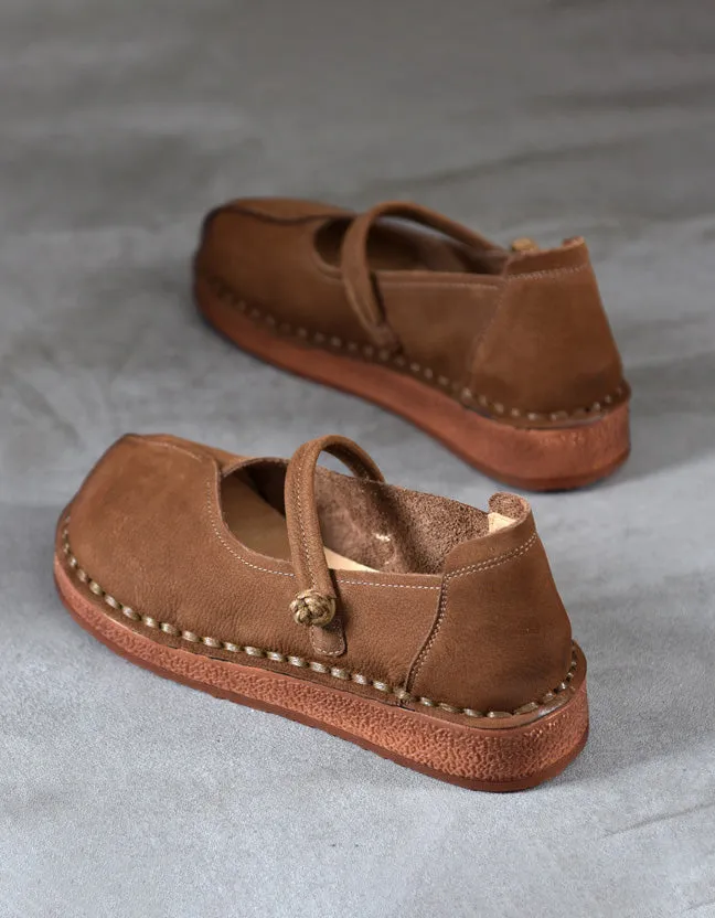Comfortable Soft Leather Handmade Retro Flat Shoes