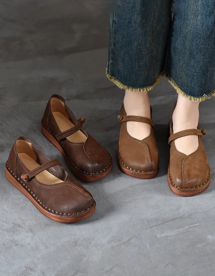 Comfortable Soft Leather Handmade Retro Flat Shoes