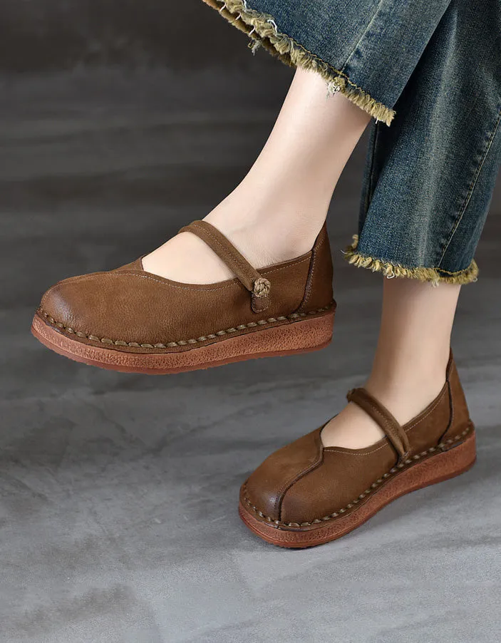 Comfortable Soft Leather Handmade Retro Flat Shoes