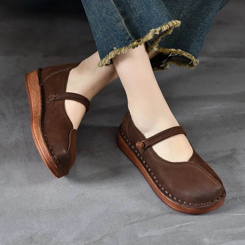 Comfortable Soft Leather Handmade Retro Flat Shoes