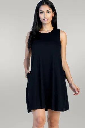 Comfy Sleeveless Flare Mini Dress