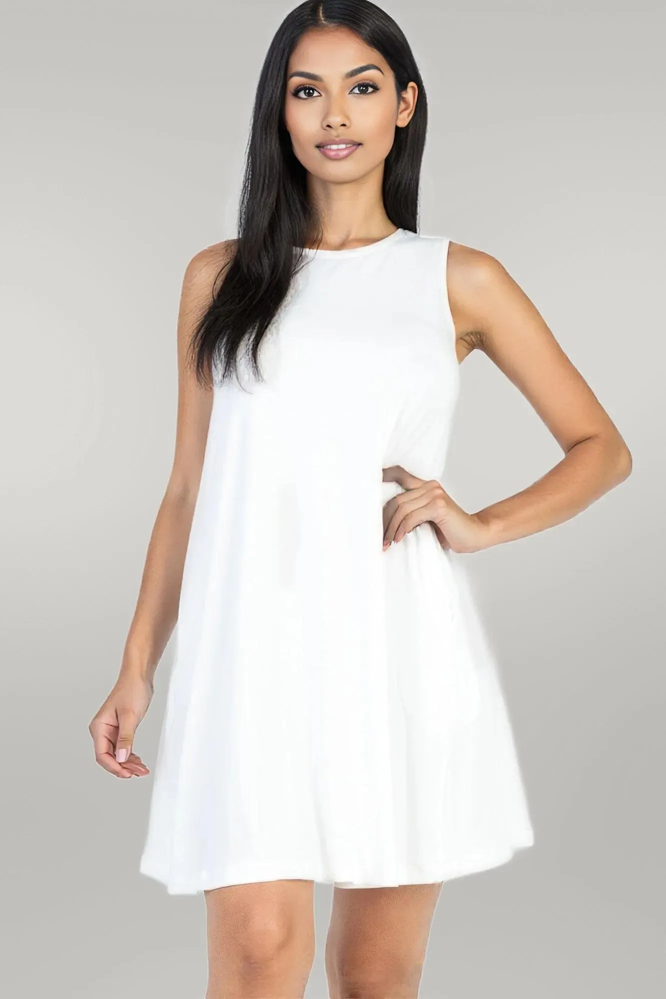 Comfy Sleeveless Flare Mini Dress