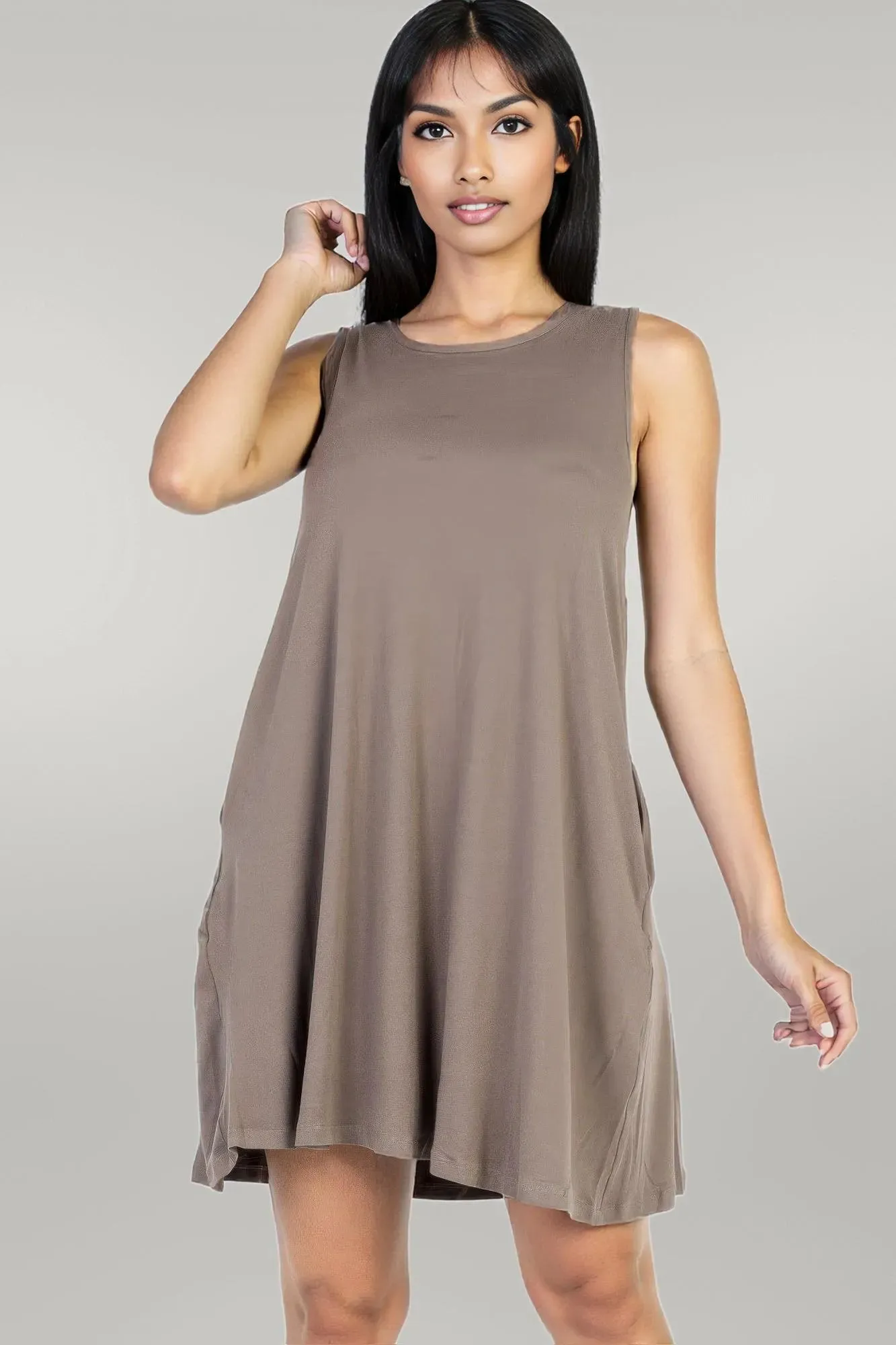Comfy Sleeveless Flare Mini Dress