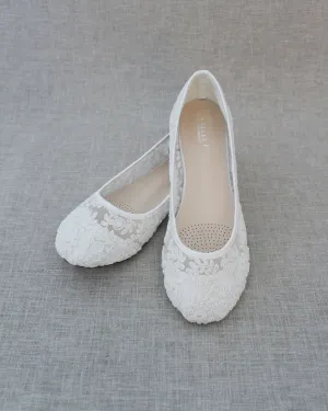 Crochet Lace Ballet Flats