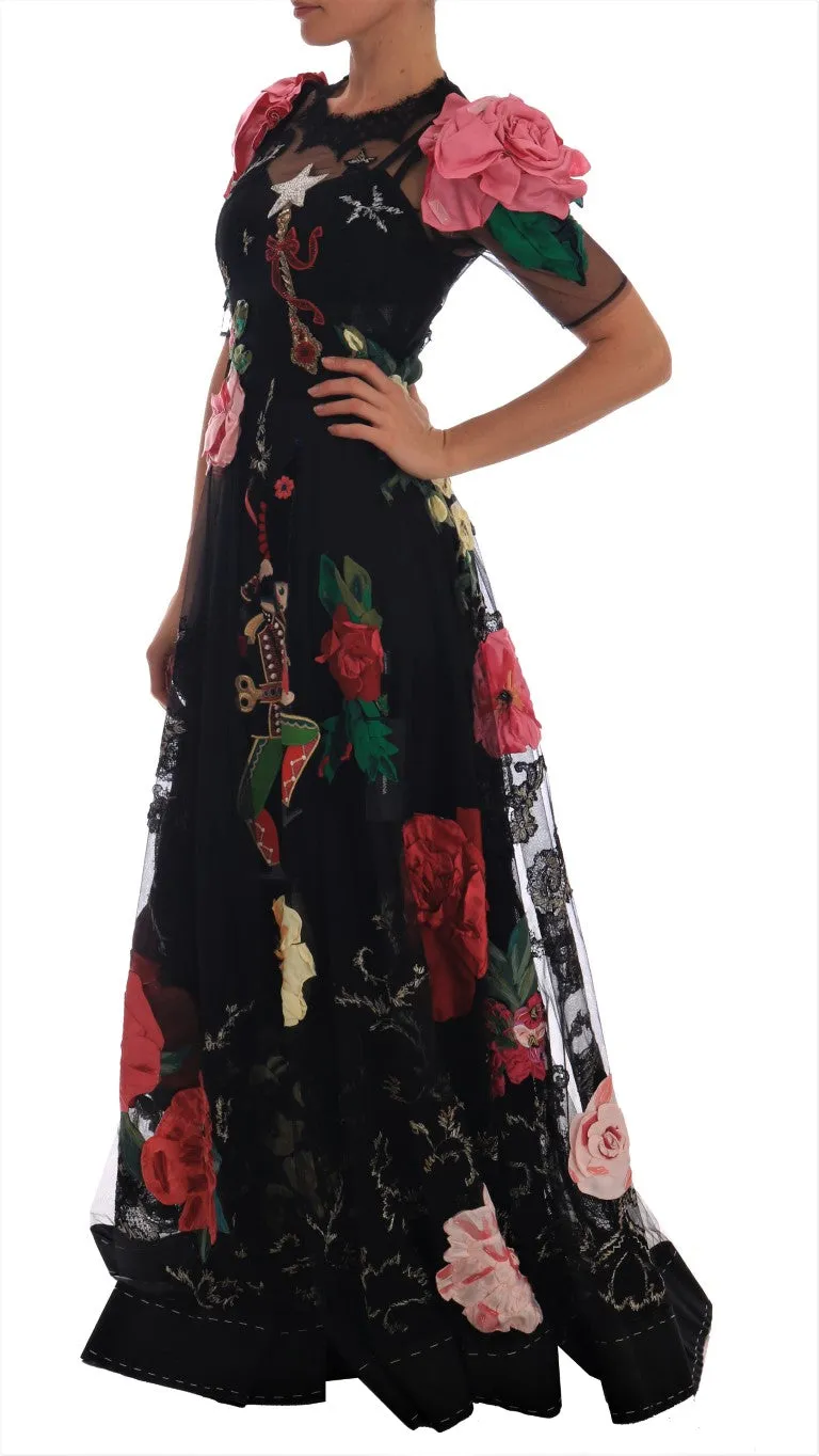Crystal Fairy Tale Floral Lace Gown