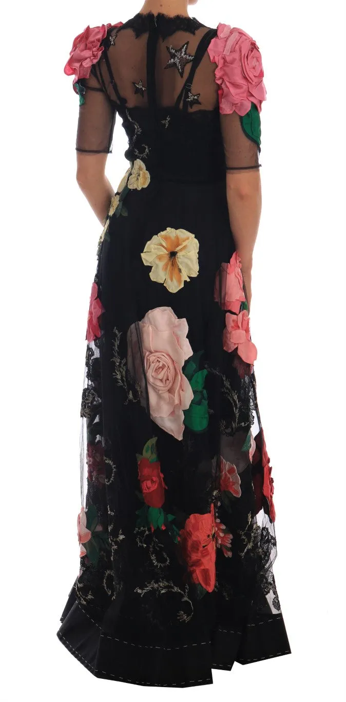 Crystal Fairy Tale Floral Lace Gown