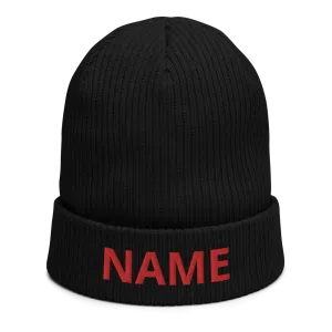 Custom Name Organic ribbed beanie