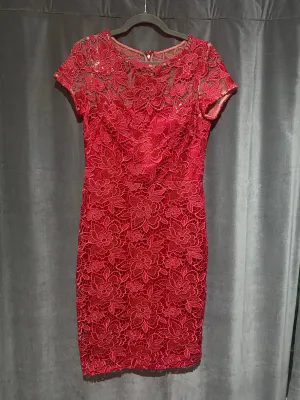 David Meister Floral Lace Straight Dress