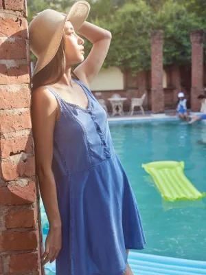 Denim Fit and Flare Dress
