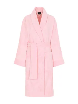Dolce & Gabbana Casa DG Logo Jacquard Bathrobe in Pink