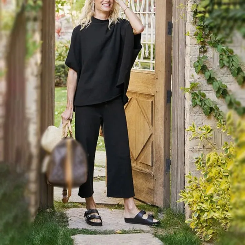 🔥/⏱️Don't Miss! 👚Women's Batwing Sleeve & Wide Leg Pants Lounge Set
