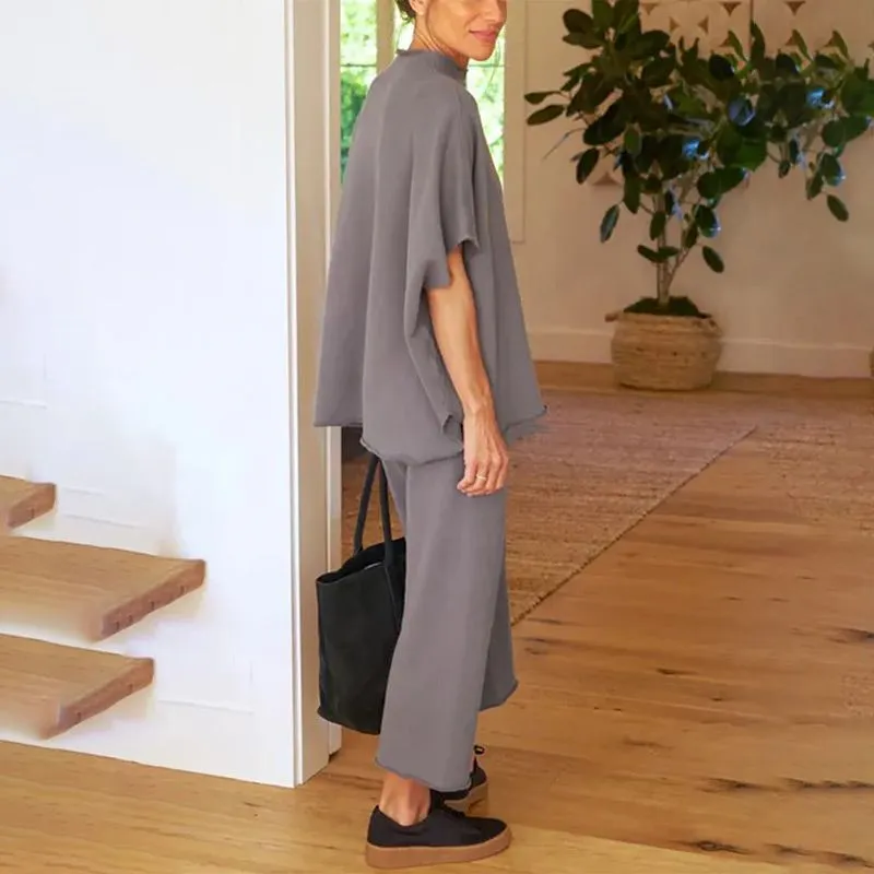 🔥/⏱️Don't Miss! 👚Women's Batwing Sleeve & Wide Leg Pants Lounge Set