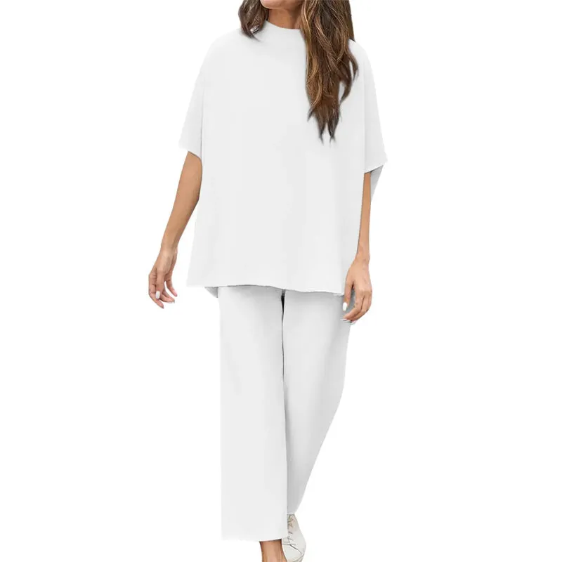 🔥/⏱️Don't Miss! 👚Women's Batwing Sleeve & Wide Leg Pants Lounge Set
