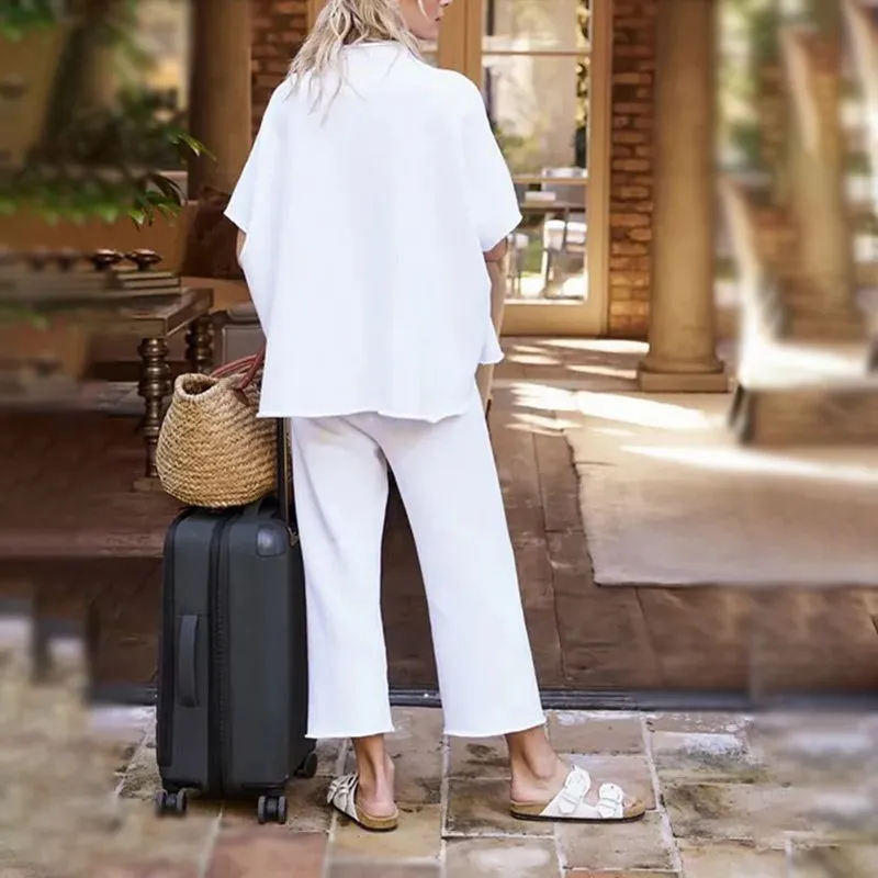 🔥/⏱️Don't Miss! 👚Women's Batwing Sleeve & Wide Leg Pants Lounge Set