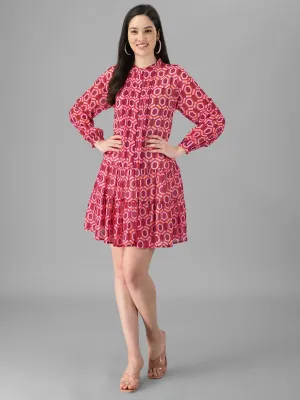 dresses for Women western wear Dark Pink Dress