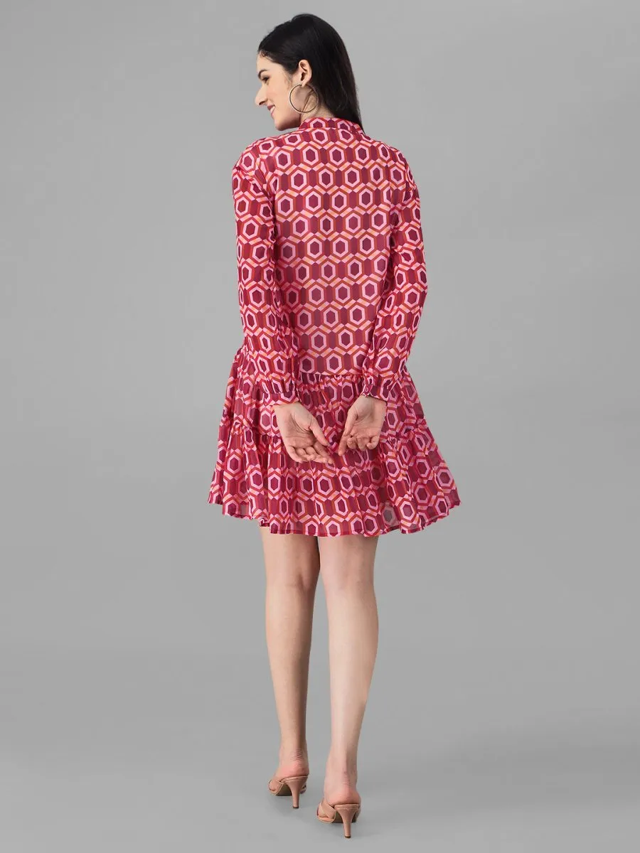 dresses for Women western wear Dark Pink Dress