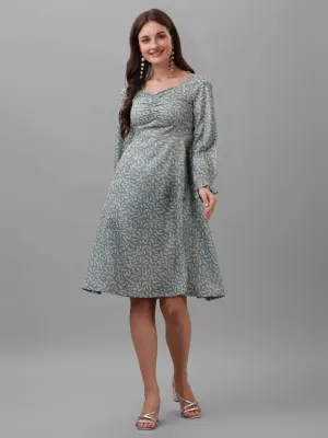 dresses for Women western wear floral Green
