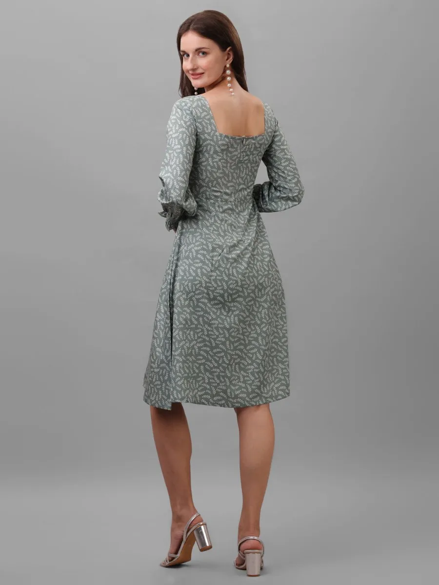dresses for Women western wear floral Green