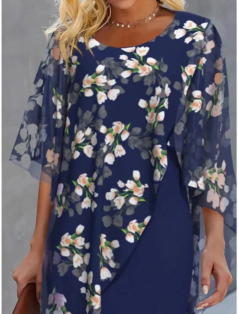 Eilidh | Floral Cape Dress