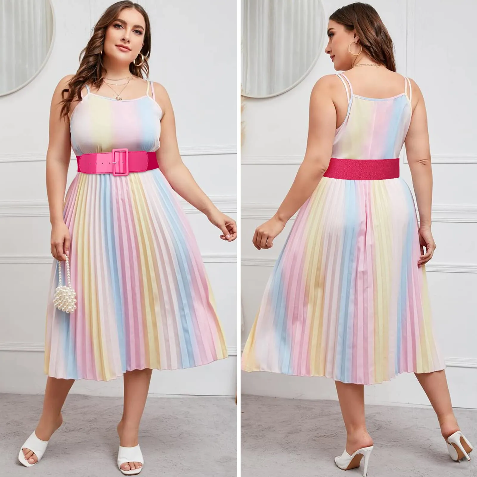 Elastic Belt Ladies Fashion Dress Decoration Versatile Wide Girdle Women Stretch Waist Slim Wide Band
