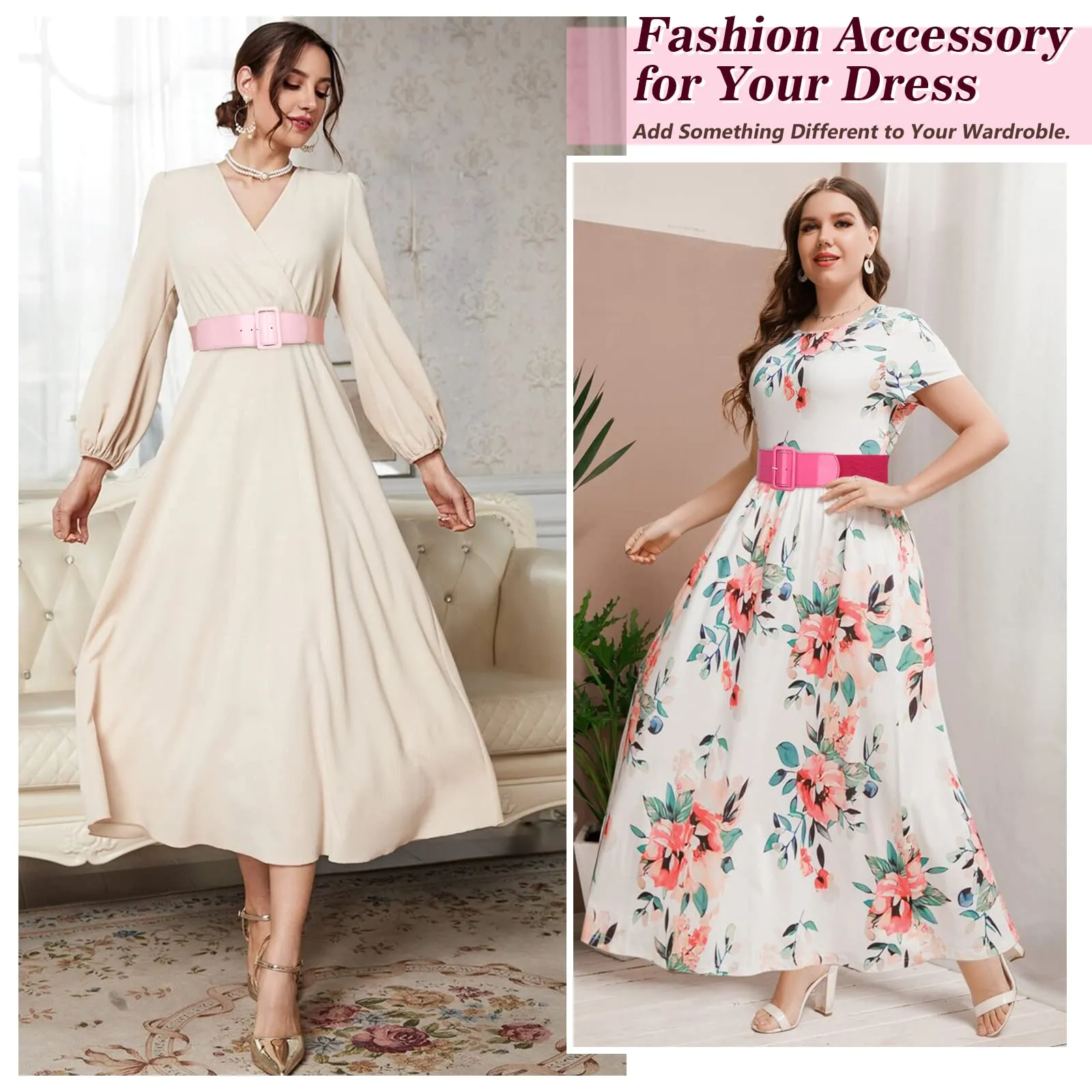 Elastic Belt Ladies Fashion Dress Decoration Versatile Wide Girdle Women Stretch Waist Slim Wide Band