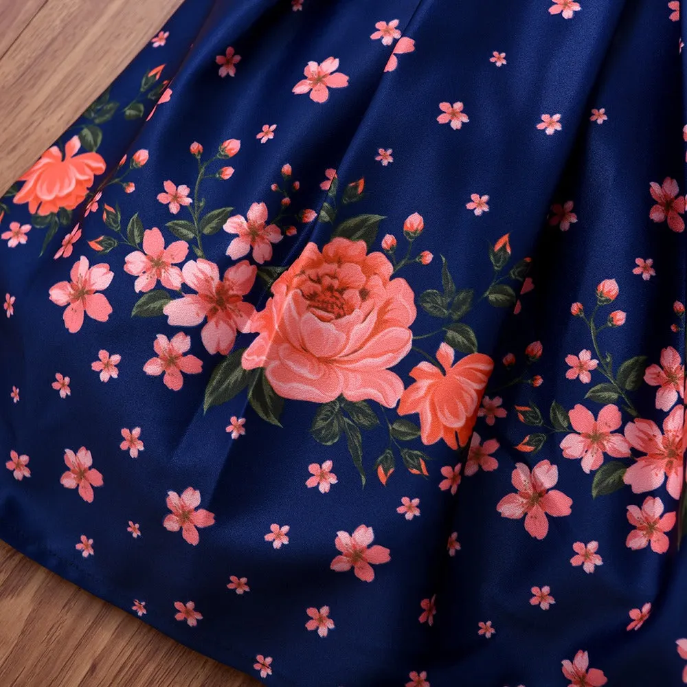 Elegant Fashion Floral Print Dresses for Girls