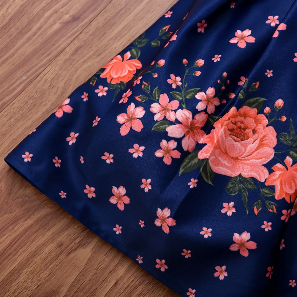 Elegant Fashion Floral Print Dresses for Girls