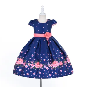 Elegant Fashion Floral Print Dresses for Girls