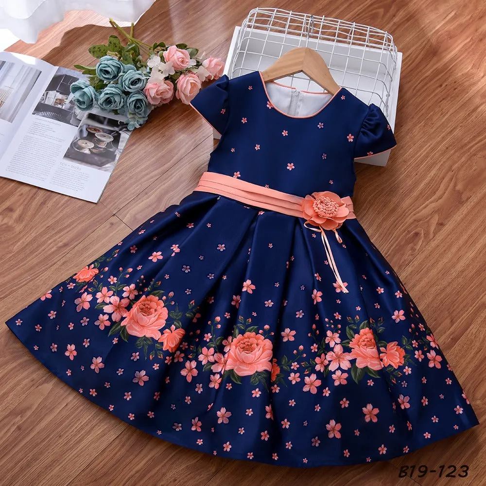 Elegant Fashion Floral Print Dresses for Girls