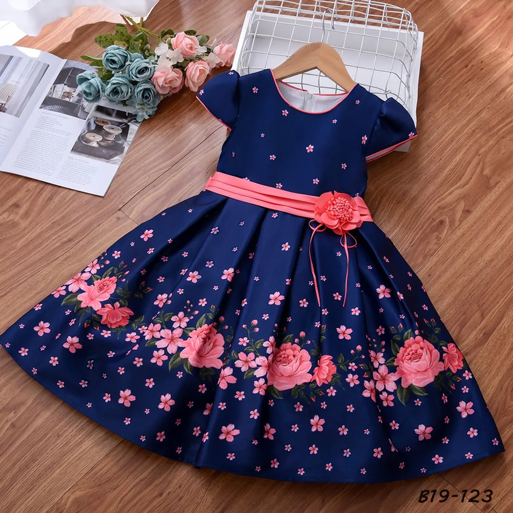 Elegant Fashion Floral Print Dresses for Girls