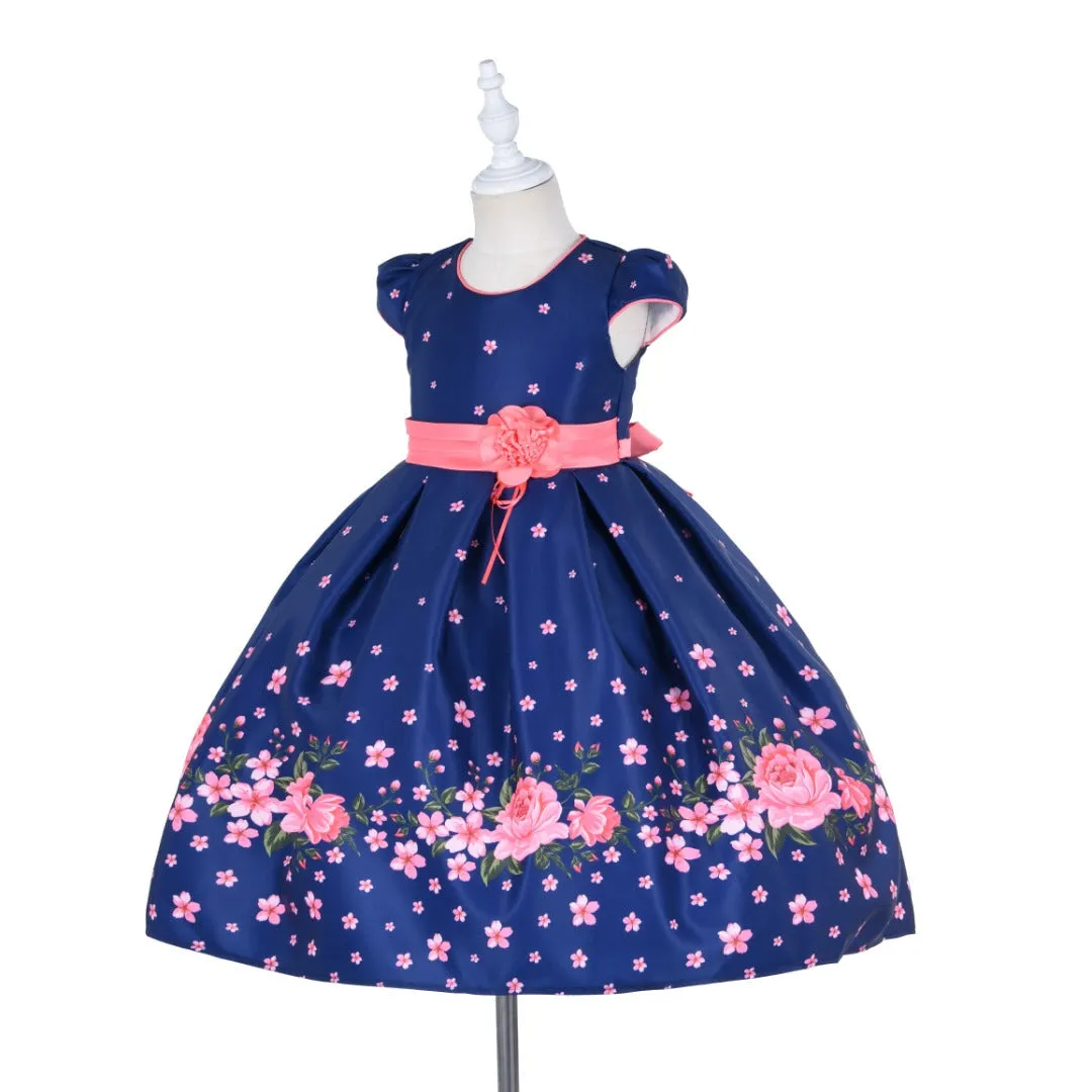 Elegant Fashion Floral Print Dresses for Girls