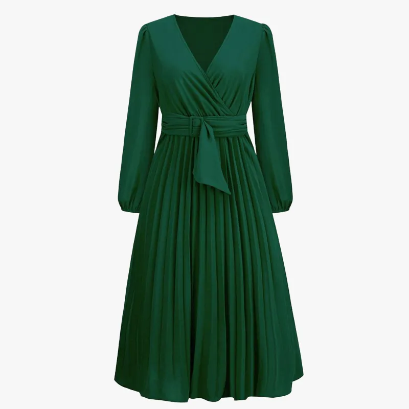 Elegant Midi Dress with Wrap Design