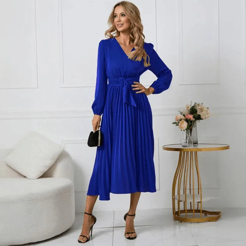 Elegant Midi Dress with Wrap Design