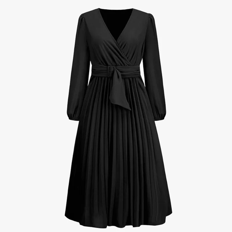 Elegant Midi Dress with Wrap Design